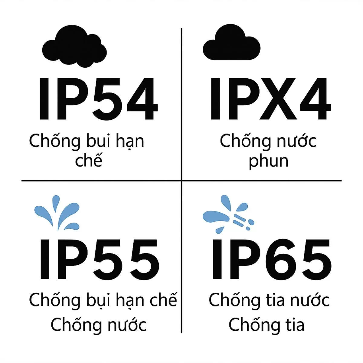 chuẩn kháng nước ip54