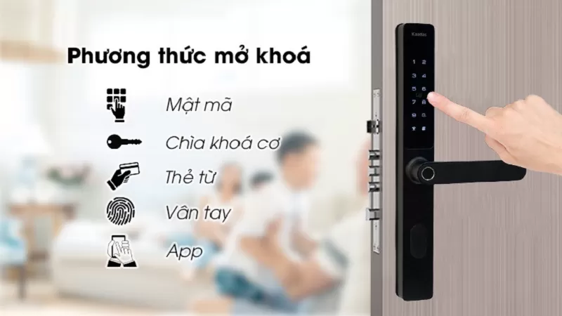 khóa vân tay cửa nhôm kaadas s10 5w