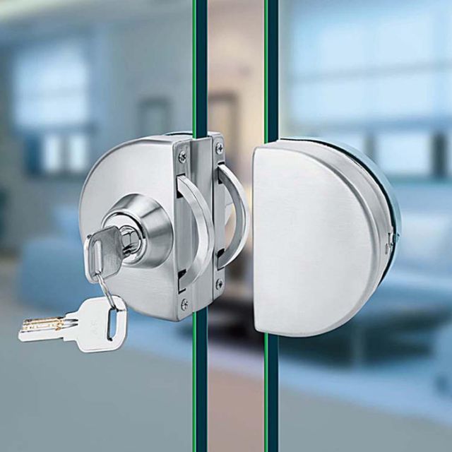 khóa cửa kính cường lực không cần khoan