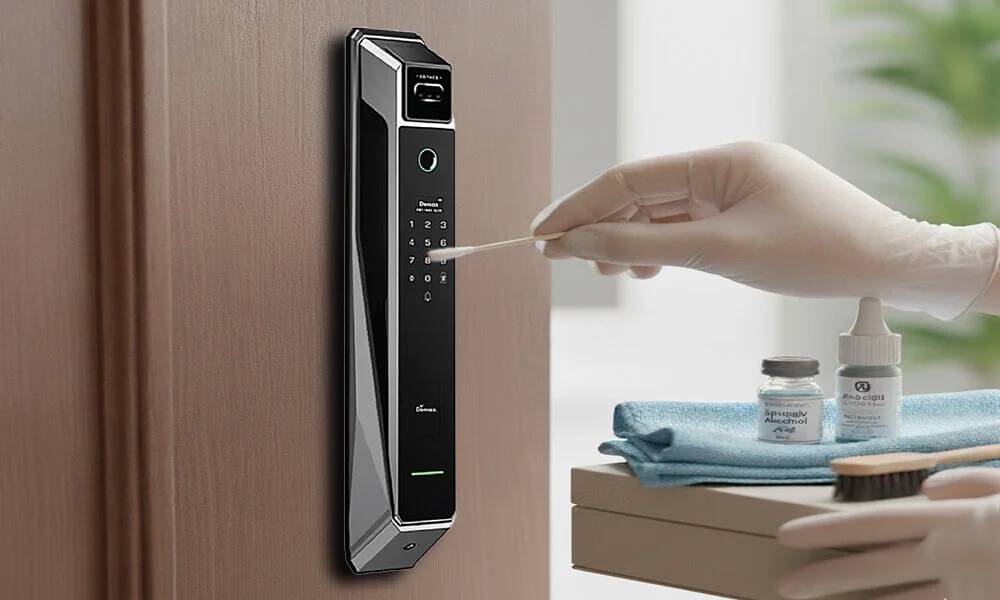 cách vê sinh khóa cửa điện tử
