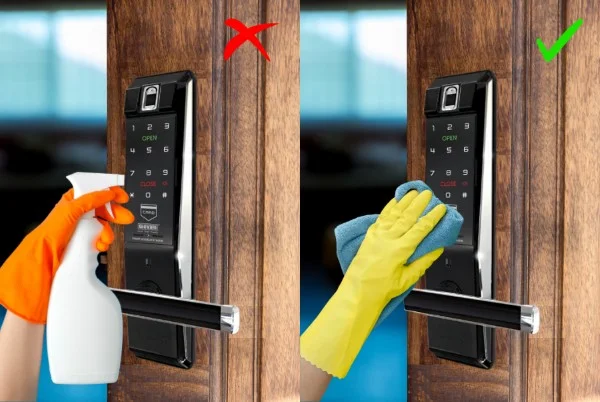 cách vê sinh khóa cửa điện tử