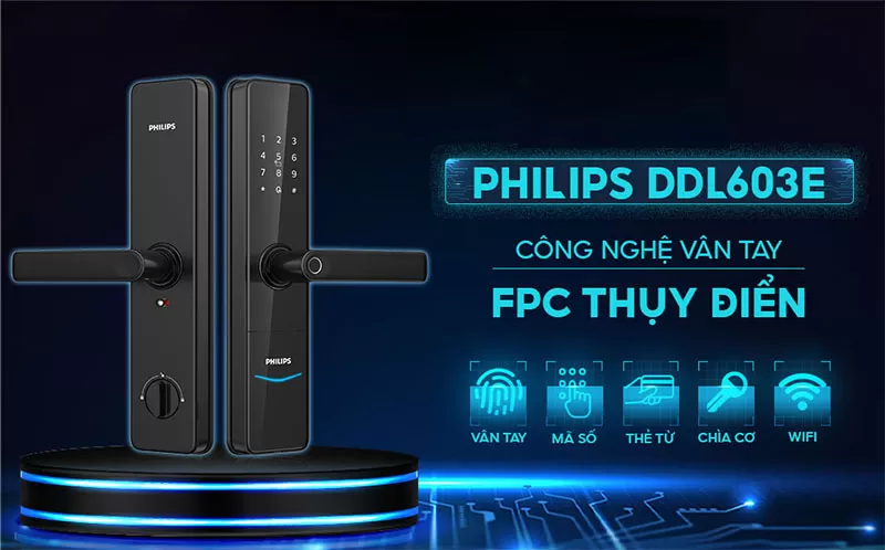 Khóa cửa vân tay Philips DDL603E-5HWS