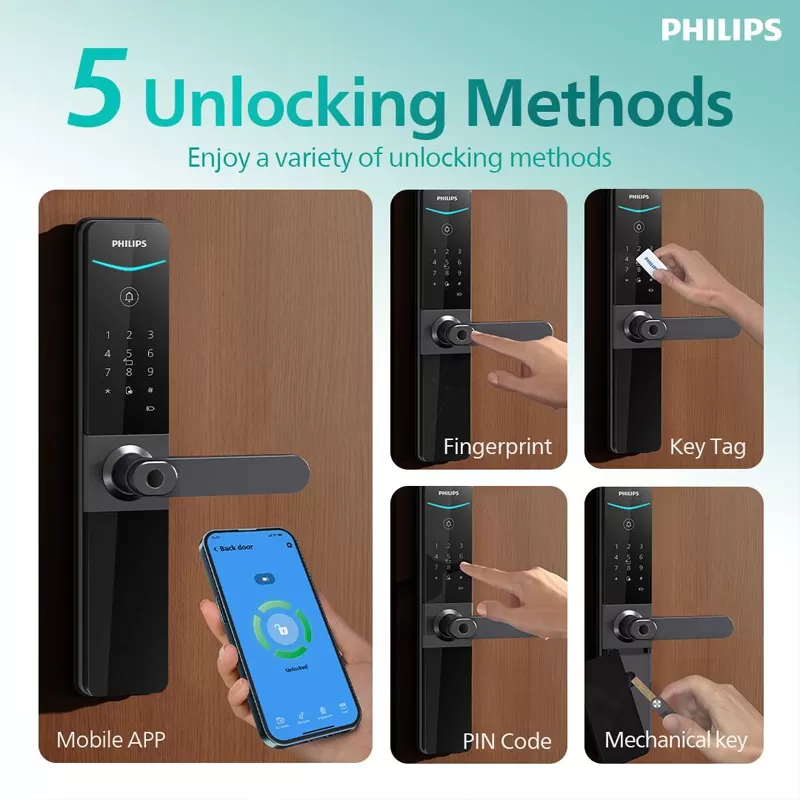 Khóa cửa vân tay Philips DDL610-5HBS Wifi