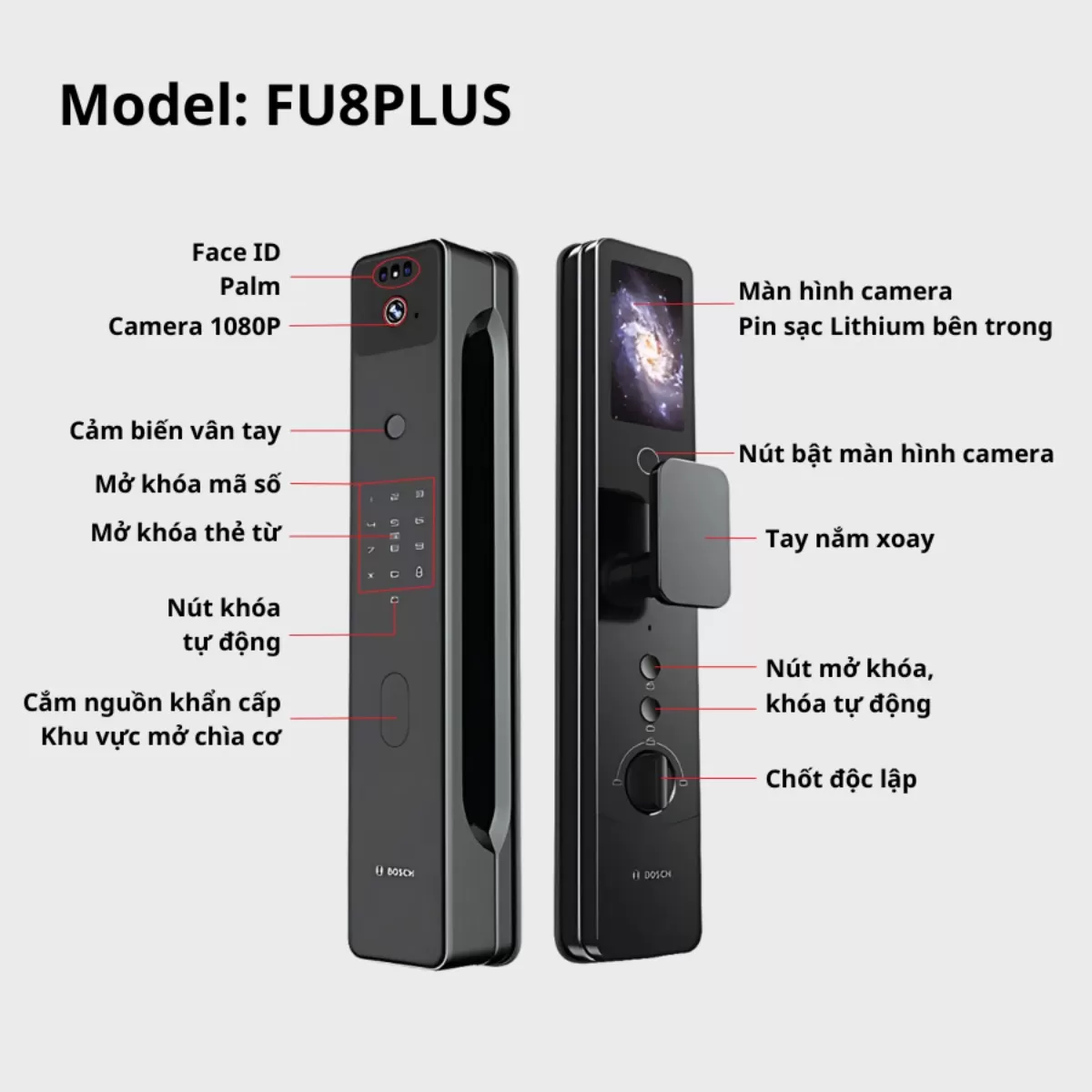 Khóa Thông Minh Smart House BOSCH FU8 Plus