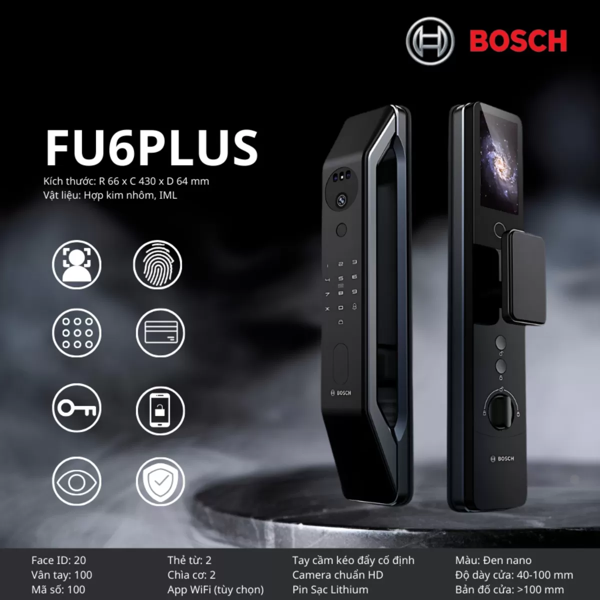 Khóa Thông Minh Smart House BOSCH FU6 Plus