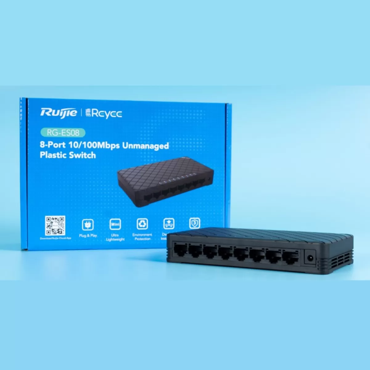 Thiết bị chuyển mạch Mbps  8 cổng 10/100 không quản lý được không PoE RG-ES08