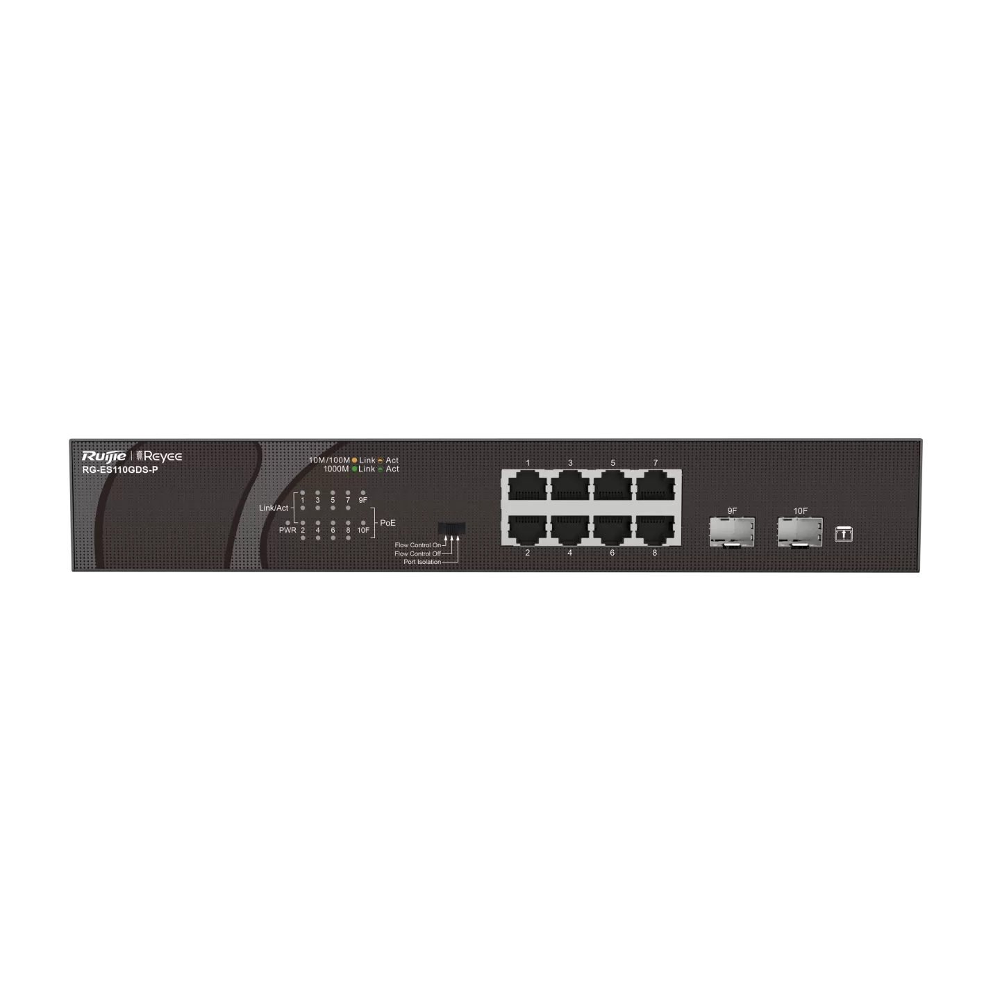 Thiết bị chuyển mạch Mbps PoE không được quản lý 10 cổng 10/100/1000 RG-ES110GDS-P