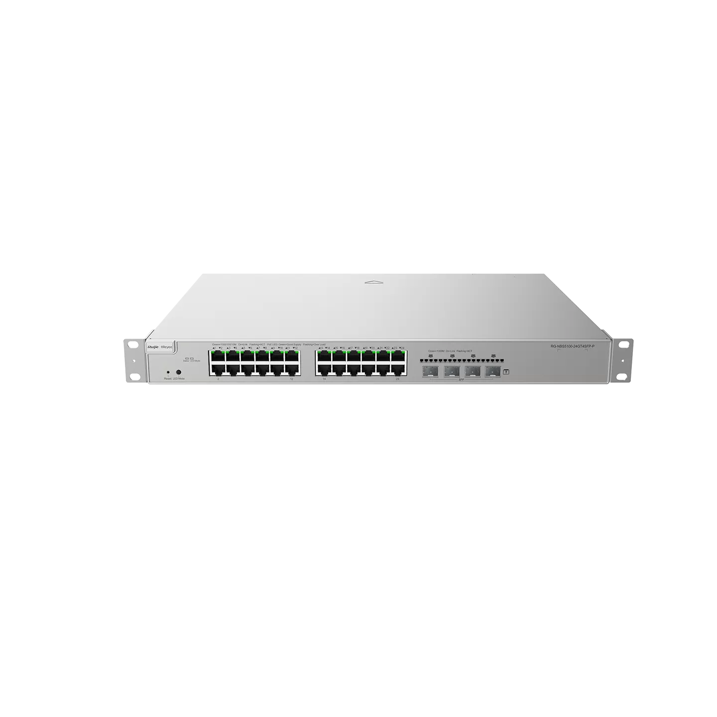 Thiết bị chuyển mạch Gigabit lớp 2+ phi PoE loại 24 cổng, 4 uplink SFP+ RG-NBS5200-24GT4XS-P